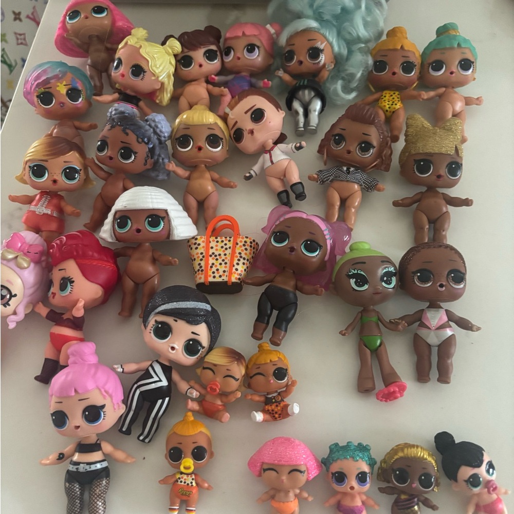 Colorful Kids Toy Dolls Set 29 dolls7 mini baby ,clothes accesories A LOT!36 all